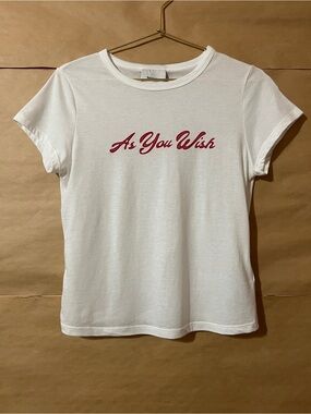 Reformation | As You Wish Max Slim Tee Crewneck Graphic T-Shirt Cotton Size S